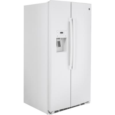 36" GE 25.1 Cu. Ft. Side-By-Side Refrigerator In White - GSS25IGNWW