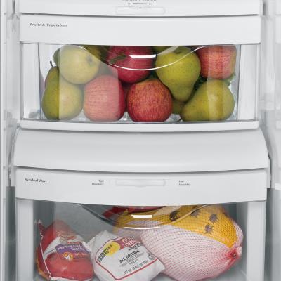 33" GE 23.2 Cu. Ft. Side-By-Side Refrigerator In White - GSS23GGKWW