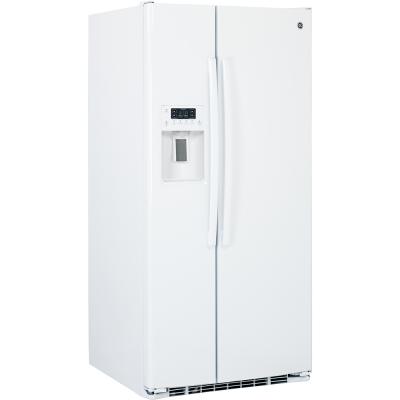 33" GE 23.2 Cu. Ft. Side-By-Side Refrigerator In White - GSS23GGKWW