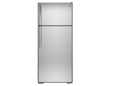 30" GE 18 Cu. Ft. Top-Freezer Refrigerator In Stainless Steel - GTE18FSLKSS