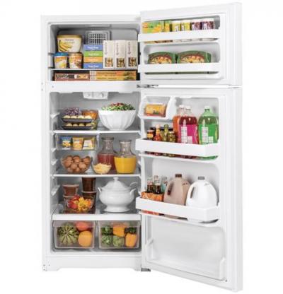 28" GE 16.6 Cu. Ft. Top-Freezer Refrigerator - GTE17GTNRWW