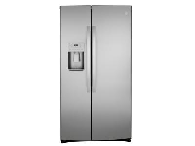 36" GE 25.1 Cu. Ft. Side-By-Side Refrigerator In Stainless Steel - GSS25IYNFS