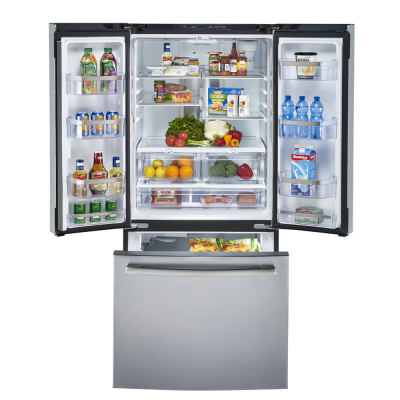 30" GE Profile 20.8 Cu. Ft. French Door Refrigerator In Fingerprint Resistant Stainless Steel - PNE21NYRKFS