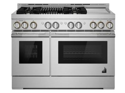 48" Jenn-Air Rise Gas Professional-Style Range With Chrome-Infused Griddle and Infrared Grill - JGRP748HL