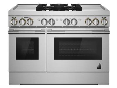48" Jenn-Air Rise Dual-Fuel Professional Range with Dual Chrome-Infused Griddles - JDRP848HL