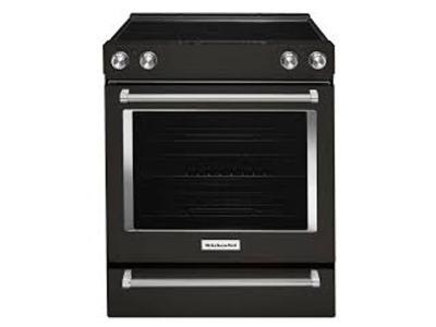 30" KitchenAid 6.4 Cu. Ft. 5-Element Electric Convection Front Control Range - YKSEG700EBS